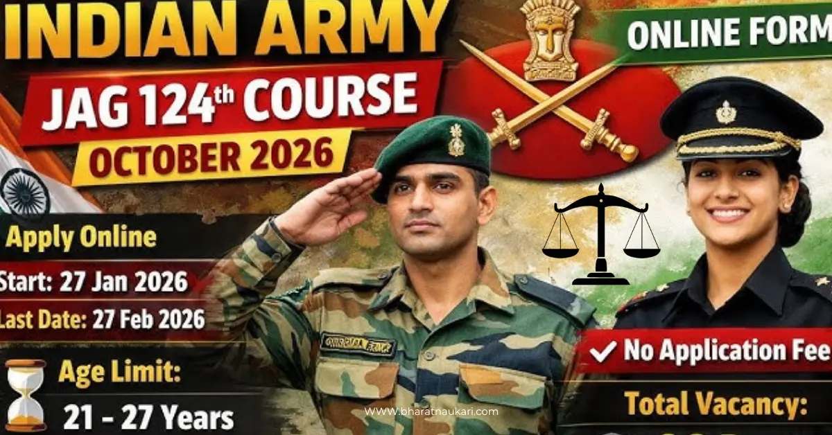 Indian Army Jag 124th Course October Recruitment 2026