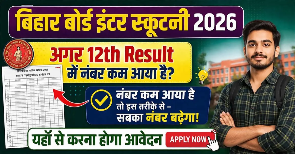 Bihar Board Class 12th Scrutiny Form 2026 Online