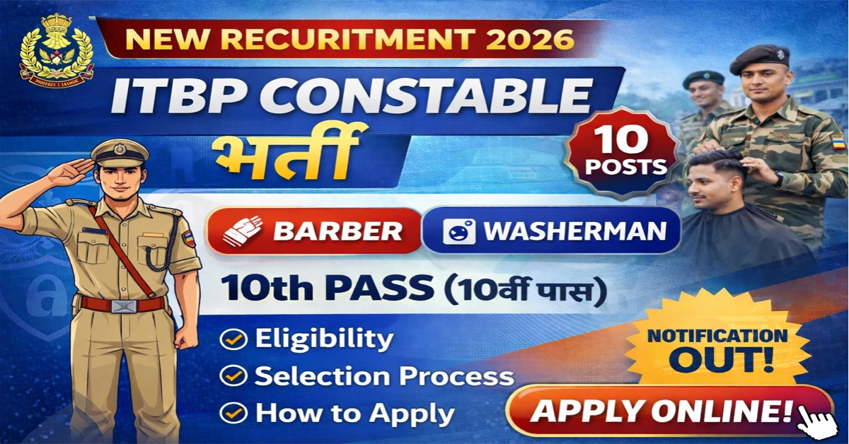ITPB Constable Barber Washerman Recruitment 2026