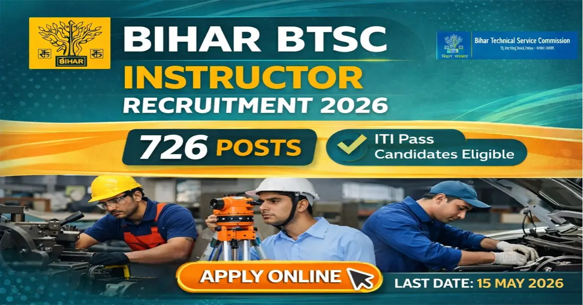 Bihar BTSC Instructor Recruitment 2026 Apply Online