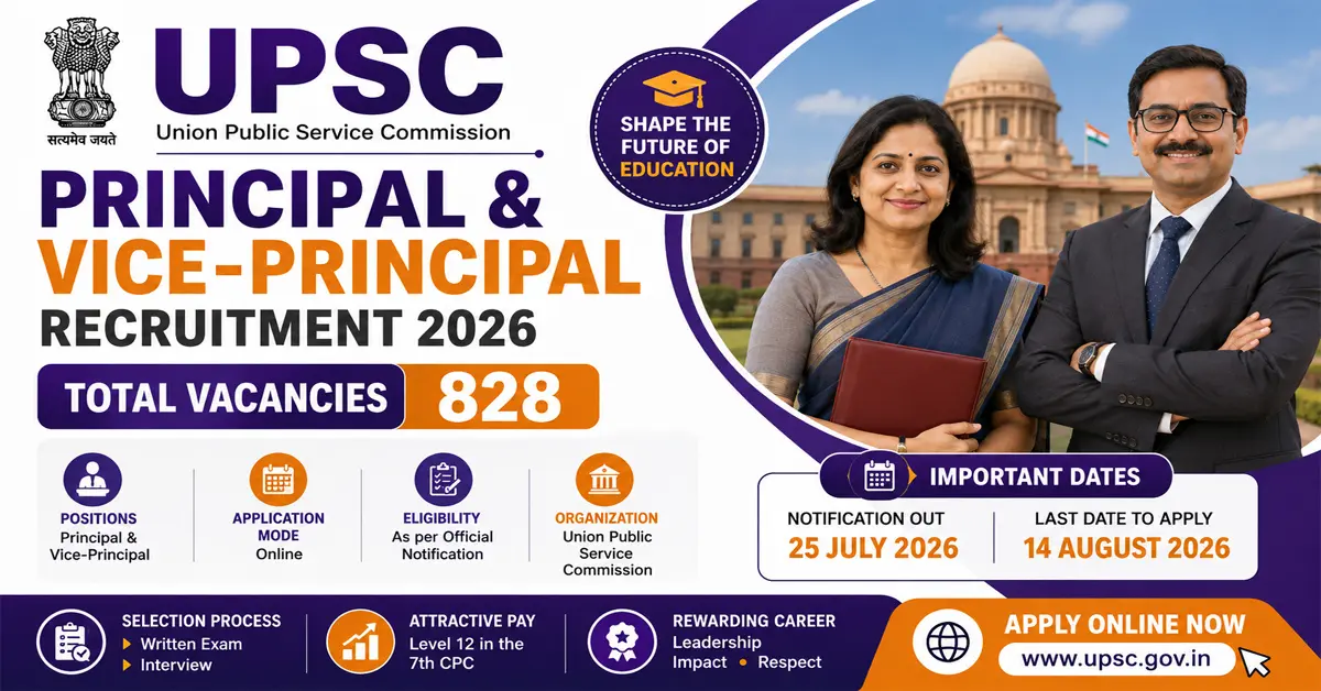 UPSC Principal Vice Principal Recruitment 2026 Notification