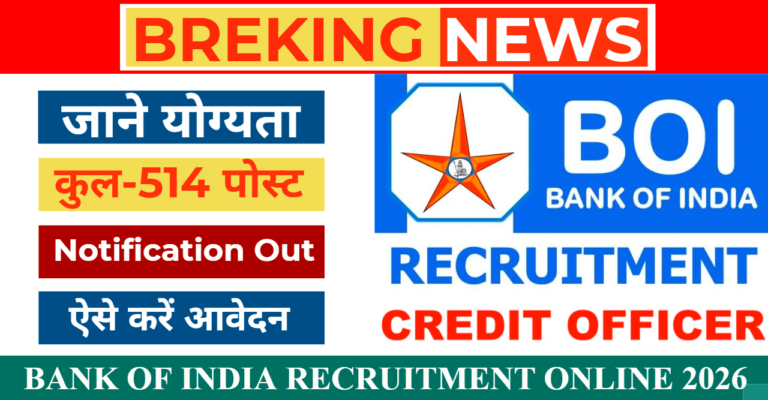 Bank of india credit officer recruitment apply online