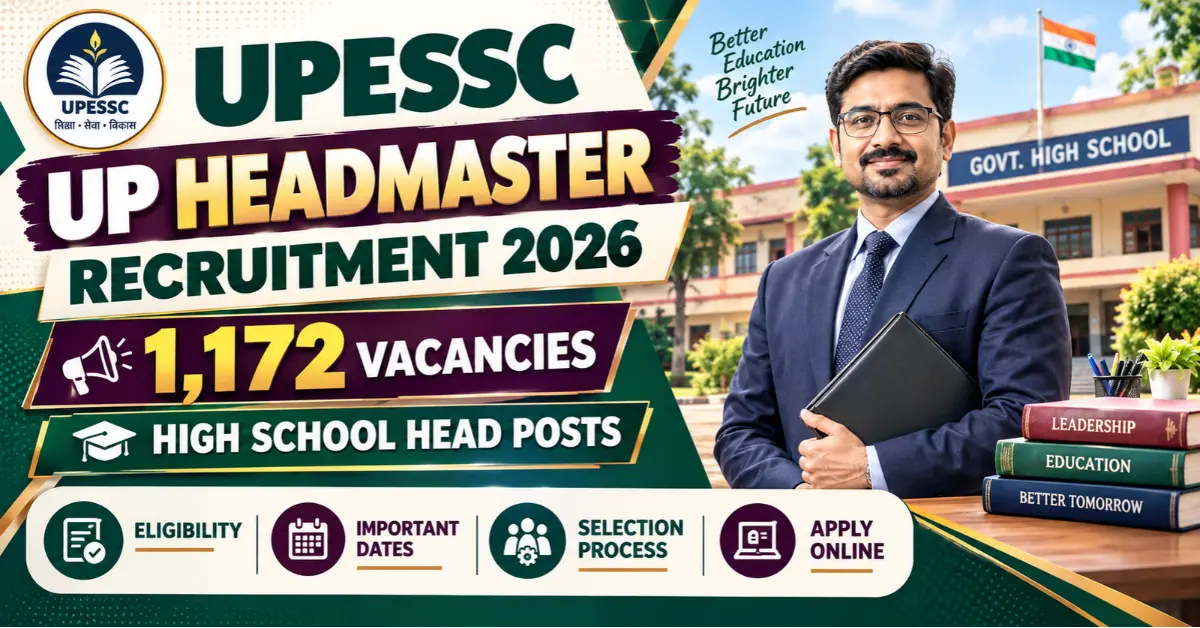 UPESSC UP Headmaster Recruitment 2026: Notification, Eligibility, Fee and Apply Online