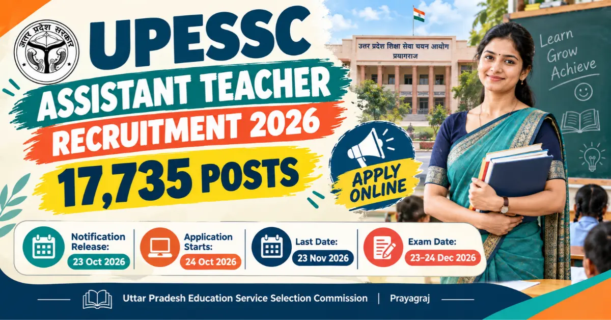 UPESSC UP Primary Teacher Recruitment 2026—Apply Online for 17,735 Posts