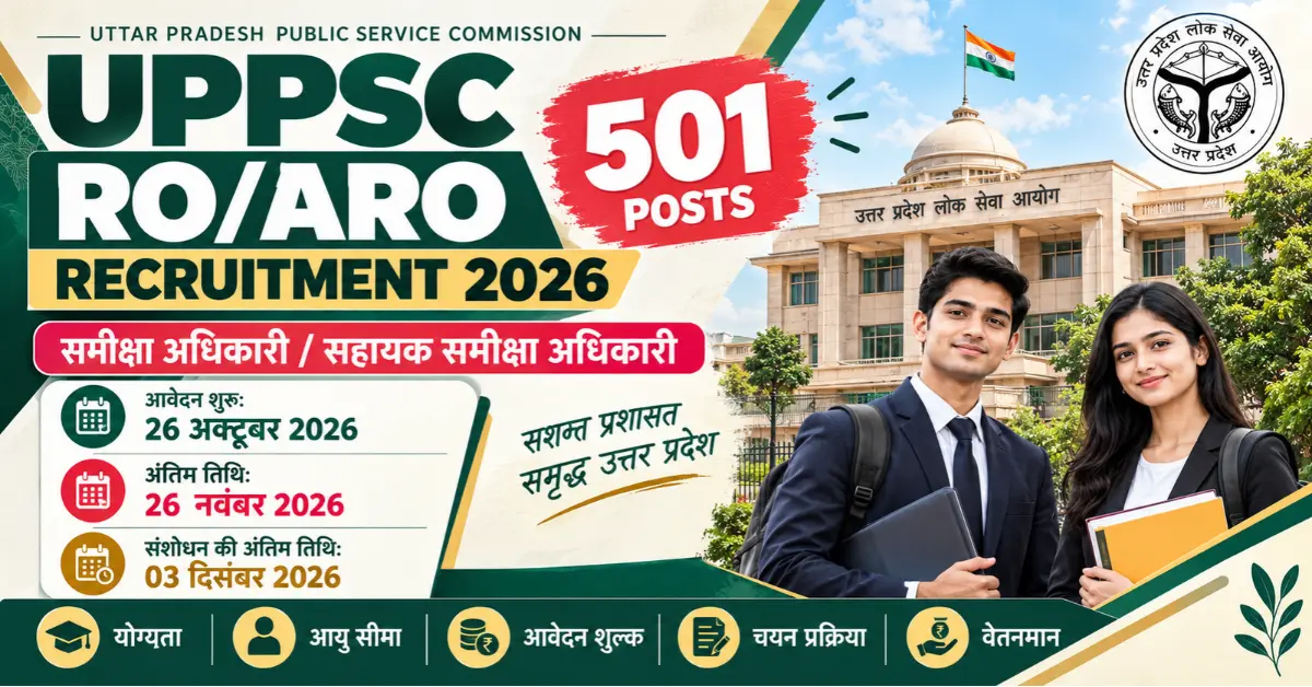 UPPSC RO ARO Recruitment 2026 – Apply Online for 501 Posts